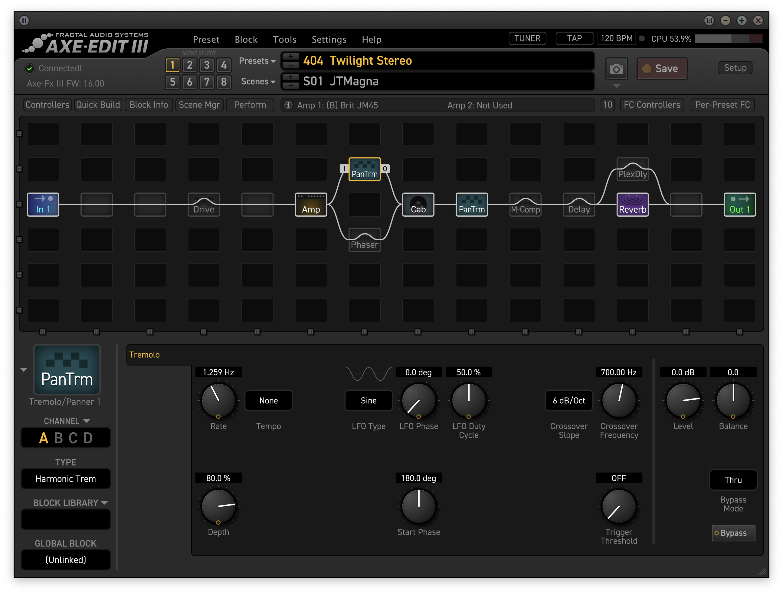 Harmonic Tremolo Setup